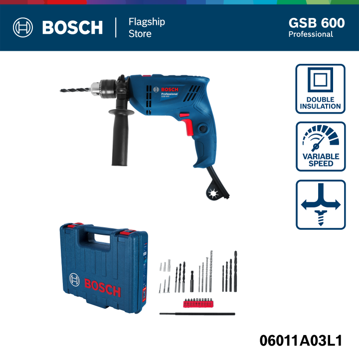 BOSCH GSB 600 Impact Drill (with carrying case 100pcs hand