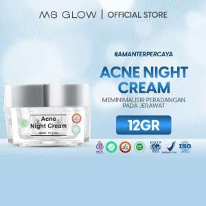 MS Glow Night Cream 12gr Krim Malam MSGLOW Acne Whitening white cell Dna Ultimate Flek Luminous