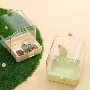 DSIUY Large Capacity 3-in-1 Bird Bathtub Detachable Anti Splash Bird Feeder Pet Supplies Wall Mounted Parrot Shower Filtering for Budgie