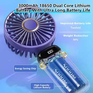 NEW Portable Rechargeable Fan 3000Mah Mini Neck Fan LED Display Foldable 5speed Adjust Fan USB Handheld Electric FAN 132