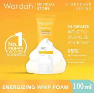 Wardah C-Defense Energizing Whip Foam 100ml - Sabun Muka Pembersih Wajah dengan HiGrade Vitamin C