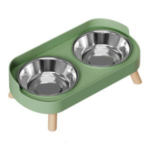 Pet Feeding Station With Double Bowl Splash Proof For Better Digestion Bright Color Feeding Stand