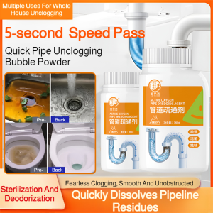 ✨Powerful Pipe Dredging Agent Kitchen Degreasing Agent Toilet Floor Drain Blockage Dredging Powder Bio-Enzyme Decomposition Technology No Odor No Corrosion