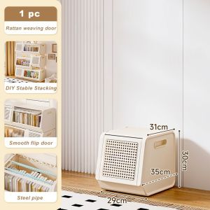 Storage Cabinet Childrens Toy Stackable Storage Box Dustproof Snack/Clothes Storage Organizer