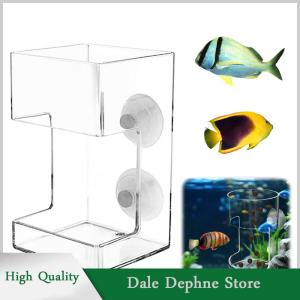 [Dale Dephne] หลอดอะคริลิกใส่อาหารปลาที่ใส่อาหารปลาพร้อมถ้วยดูดสำหรับ2025ตู้ปลาใหม่