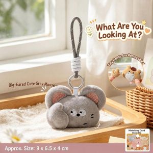 MYTHIS Cat Dog Pig Mouse Plush Pendant Keychain Cartoon Animal ic Attraction Gesture Backpack Pendant Doll Cute with Handrope Cartoon Plush Doll For Couples