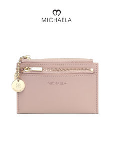 MICHAELA Chain Accent Card Wallet Korean Fashion Slim Zip Card Holder for Dates Travel WP5517023 XD