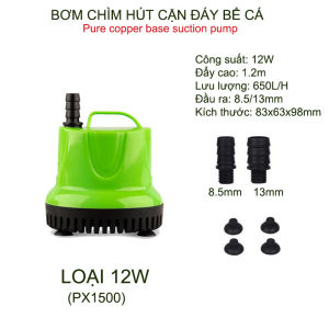 Bơm chìm hút cặn đáy bể cá 6W-12W-25W tùy chọn (không chổi than)