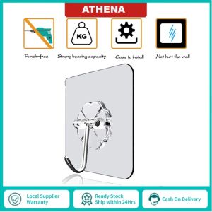 10 Pcs Adhesive Wall Hook Transparent Seamless Adhesive Hook Strong Sticking Wall Hook Reusable Anti-skid Traceless Heavy Duty Stick on Bathroom Kitchen