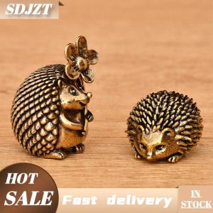 SDJZT Đồng thau trang trí nhỏ HEDGEHOG bức tượng nhỏ retro Đồng HEDGEHOG đồng thau trà Pet Home Máy tính để bàn nhỏ trang trí thủ công mỹ nghệ thu nhỏ