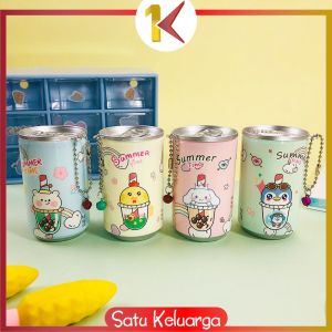 SK-C792 Tissue Basah Kaleng Mini Korea Karakter Lucu Isi 30 Lembar Sekali Pakai Portable ada Rantai