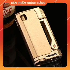 Hộp Quẹt Bật Lửa xăng đá Honest BCZ-474 thiết kế đẹp độc lạ - dùng xăng bấc đá cao cấp
