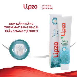 [Combo 3] Kem Đánh Răng Lipzo Shiny Clean Vị The Mát Diệt Khuẩn 185g Khử Mùi Không Bào Mòn Men Răng Từ Khoáng Chất Vỏ Sò