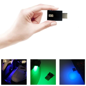 Type-C LED Ambient Light 8 Colors RGB Dynamic Gradients Brightness Adjustable Interior Atmosphere Lamp Car Interior Lamp