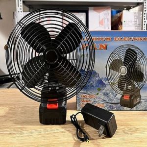 Quạt Tích Điện Lồng Sắt Xoay Dùng Pin Rời 10Cell