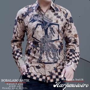 Baju Batik Pria Harjunososro Lengan Pendek | Kemeja Laki-Laki Dewasa Lapis Furing | Batik Katun Prmeium Ori Solo