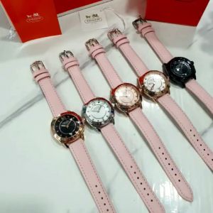 READY STOK - JAM TANGAN FASHION WANITA/CEWEK COACH TALI KULIT TANGAL AKTIF