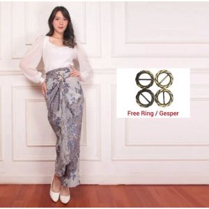 Rok Batik Floral Elegan Pinggang Elastis dengan Gesper - Motif Terbaru untuk Kebaya Wisuda