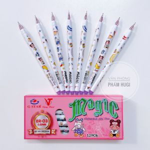 Hộp 12 Cây Bút Gel Tẩy Xóa Được Gstar ER-03 – Ngòi Kim 0.5mm Nét Nhỏ Đều Đẹp Mực Đậm Viết Êm Trơn
