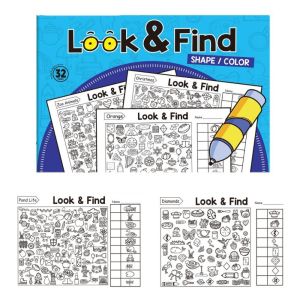 MKEB Visual Perception Childrens Search for Items Game Focus and Attention 32 Pages Fun Coloring Book Creative Look and Find Handwriting Exercise Book