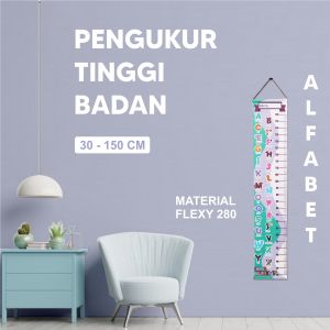 Poster Banner  Pengukur Tinggi Badan Anak Bisa Custom Nama & COD (Kecil)