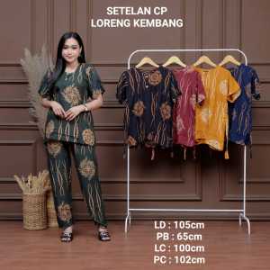 Satu Set Motif Pita Atasan Bawahan Wanita Semi Crop