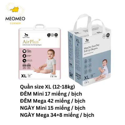 Tã / bỉm dán quần Applecrumby Overnight ban đêm và ban ngày cho bé