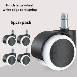 5pcs Duty Office Chair Wheels Mute Gaming Chair Roller Rubber Brake Twin Wheel Caster Furniture Wheel Swivel Castor