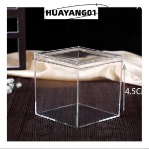 HUAYANG01 [2023 new HOT FASHION] lazlook กล่องอะคริลิคใสทรงเหลี่ยมพร้อมฝาปิด กล่องใส่ลูกกวาดทนทาน ใช้งานได้หลากหลาย