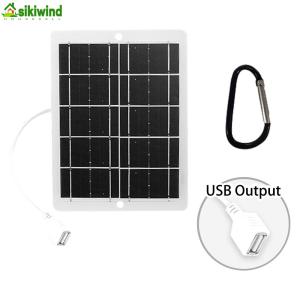 Outdoor Solar Power Bank 3W/6W/10W Portable Solar Panel with Carabiners for Phone Charging and Emergency Use