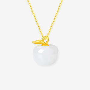 CTS Silver Hetian Jade Christmas Apple Necklace CHOW TAI SENG 周大生 S0N3002005L S0N3002006L  (Free S925 Chain)