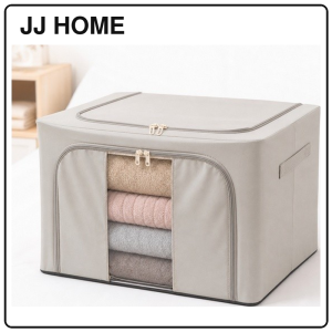 【JJ HOME】 Large Capacity Fabric Storage Box | Top & Front Opening Foldable Organizer