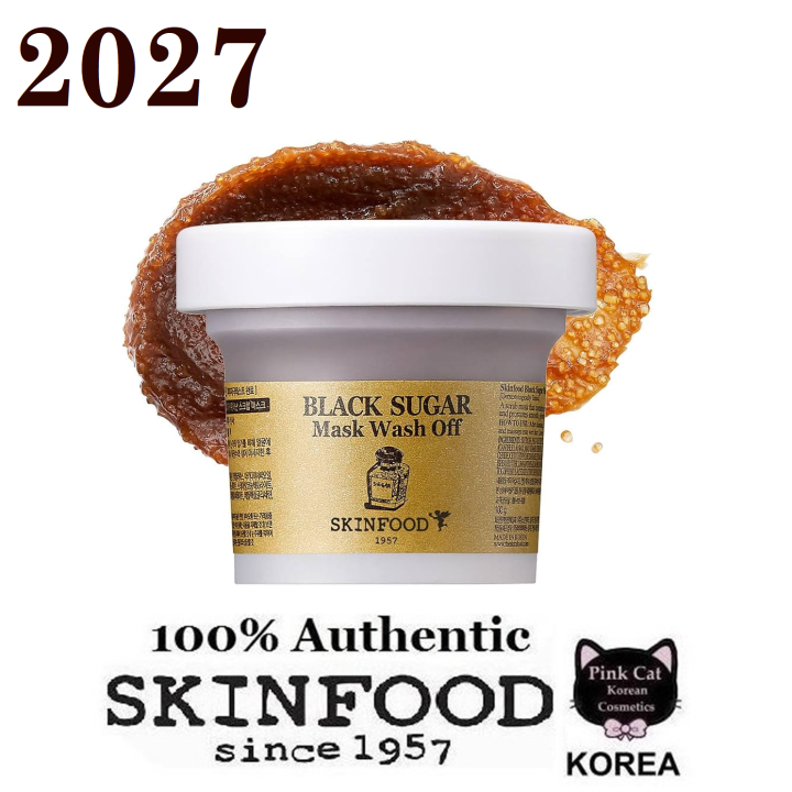 Skinfood Black Sugar Mask Wash Off – Peeling-Gesichtsmaske, 120 G