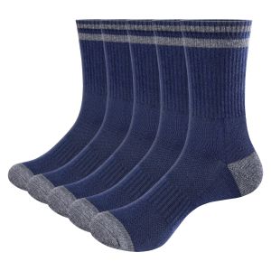 YUEDGE Mens Moisture Wicking Training Athletic Socks Anti Sweat Cotton Cushioned Quarter Fitness Socks for Size 37-465Pair2026