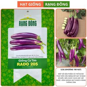 Hạt giống Cà Tím RADO 205 05g(Khoảng 100 hạt) Quả dài Sinh trưởng khỏe | Hạt giống Rạng Đông