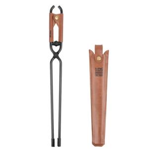 Cắm Trại Lửa Poker Với Da Bìa BBQ Than Clip Carbon Thép Lửa Trại Củi Clip Xách Tay phụ kiện ngoài trời