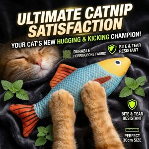 🐟 Cute Catnip Fish Shape Toys For Indoor Cats / Autumn Swordfish / SelfEntertaining / Chew Resistant / Boredom Relief / Durable Plush Cat Toy Catnip Fish Chew SelfPlay Cat Toy