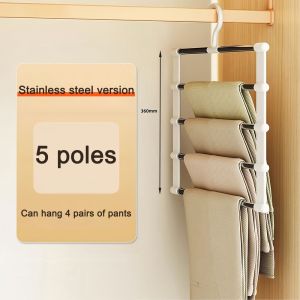 ROLL 4/6 Layers Pants Hanger Space Saving Stainless Steel Hangers Foldable Trousers Clip