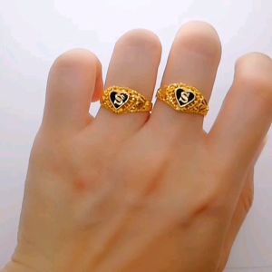 Cincin Huruf S Pelbagai Emas 916 Saiz 14.5 18 Yon Hing