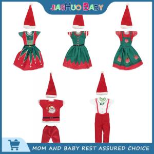 JiaShuo Baby Toy Christmas Dress Outfit Dress Hats for 11 inch 30cm Doll Clothes Doll Accessories
