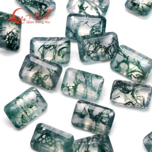 5A Emerald Faceted ธรรมชาติตัดหญ้าน้ำธรรมชาติ Agate อัญมณีหลวมสำหรับเครื่องประดับ