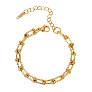 Bằng thép không gỉ cổ điển horseshoe Vòng đeo tay với chuỗi dây có thể điều chỉnh 8mm hoặc 6.5mm chiều rộng tông vàng bạc Quà tặng Trung tính