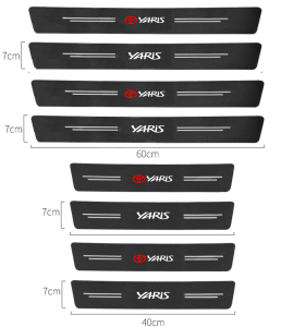 Hot Promo Stiker Pelindung Pintu  Bagasi Mobil Toyota Yaris Bahan Serat Karbon Anti Gores 9pcs
