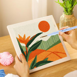 DIY Punch Needle Kits For Beginner Craft Embroidery Set Rug for Starter Kits with Handicrafts flower Pattern DIY gift for Room2026