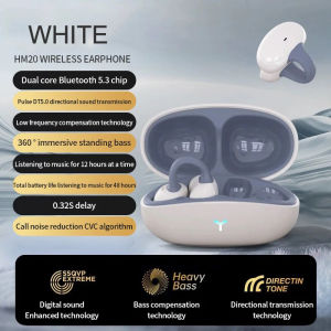 ZUZG Clip-On Earbuds Open Ear Wireless Bluetooth Headphones with Built-in Mic Clear Calls 55H Playback Waterproof - Perfect for Sports & Gifting