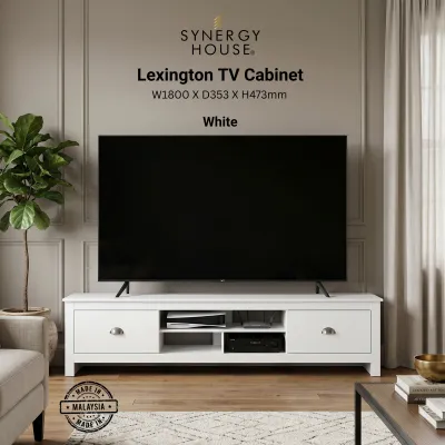 Synergy House Lexington TV Cabinet 6FT | Fits Up to 65” TV | Kabinet TV Storage Unit with Drawers
