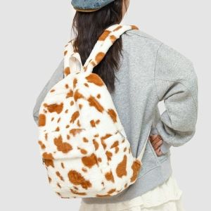 DOWNA Mùa đông Ba lô lông thú Dung lượng lớn Nhẹ Cặp sách Thời trang Thường ngày Túi sách Thanh thiếu niên