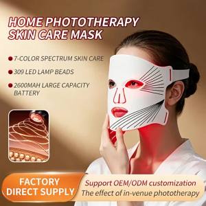 LED Light Therapy Face Mask Dual Red and Blue Light Skin Rejuvenation Device for Acne Treatment and Brightening Home Skincare