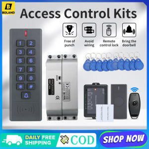 Boland 125Khz IP66 Waterproof Anti-Theft Access Control System Kit Biometrics RFID Keypad + Power Supply + 180KG Electric Magnetic Strike Locks for Home