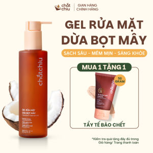 Gel rửa mặt Chắt Chiu dừa bọt mây tạo bọt từ dừa làm sạch dịu nhẹ dưỡng ẩm da 200ml